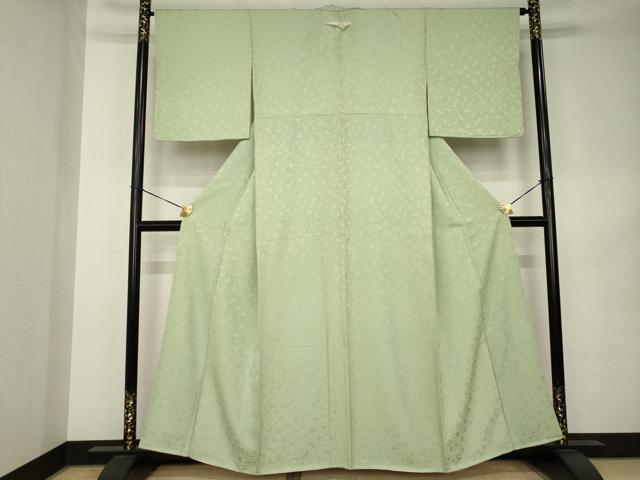 平和屋着物●上質な色無地 花尽くし地紋 岩井茶色 正絹 逸品 AABK0357ck