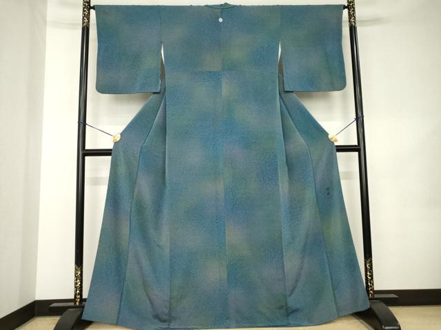 平和屋着物●上質な小紋 作家物 霞文 暈し染め 正絹 逸品 AABK0360ck