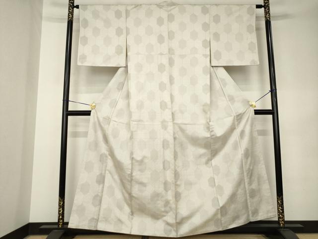 平和屋着物●お召 亀甲文 正絹 逸品 AABK0368ck