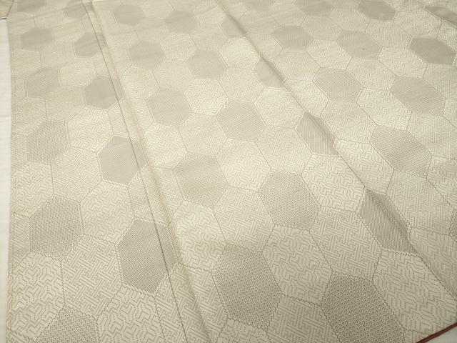 平和屋着物●お召 亀甲文 正絹 逸品 AABK0368ck