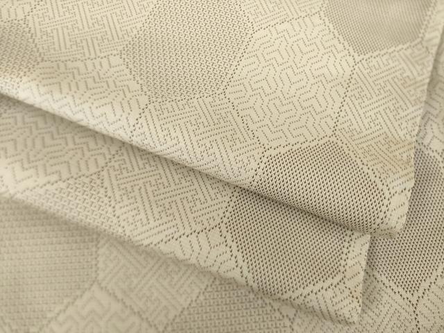 平和屋着物●お召 亀甲文 正絹 逸品 AABK0368ck