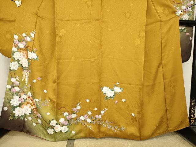 平和屋着物●豪華振袖 花鼓文 暈し染め 金彩 正絹 逸品 AABK0369ck