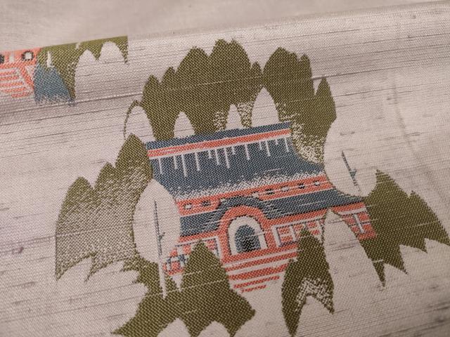 平和屋着物●京の名門・菱屋六右ェ門 紬 訪問着 風景文 正絹 逸品 AABK0382ck