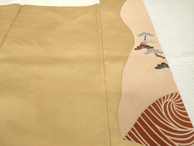 平和屋着物●豪華色留袖 作家物 駒刺繍 飛鶴松文 正絹 逸品 AABK0393ck