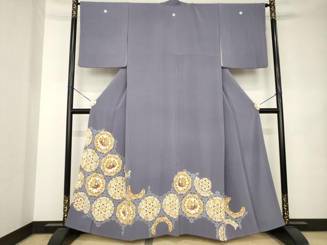 平和屋着物●豪華色留袖 駒刺繍 正倉院鳳凰花文 金彩 正絹 逸品 AABK0394ck