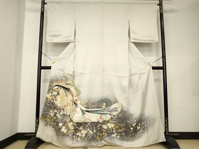 平和屋着物●豪華色留袖 刺繍 女人文 暈し染め 金糸 金彩 正絹 逸品 AABK0397ck