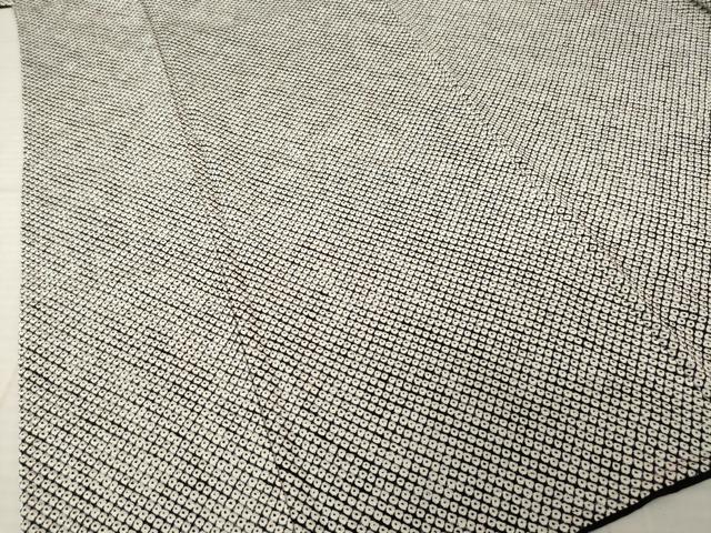 平和屋着物●大変加工の良い総絞り小紋 本疋田絞り 黒地 正絹 逸品 AABK0398ck