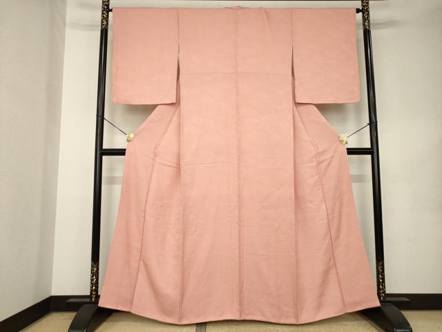 平和屋着物●上質な色無地 霞地紋 ときがら茶色 正絹 逸品 AABK0400ck