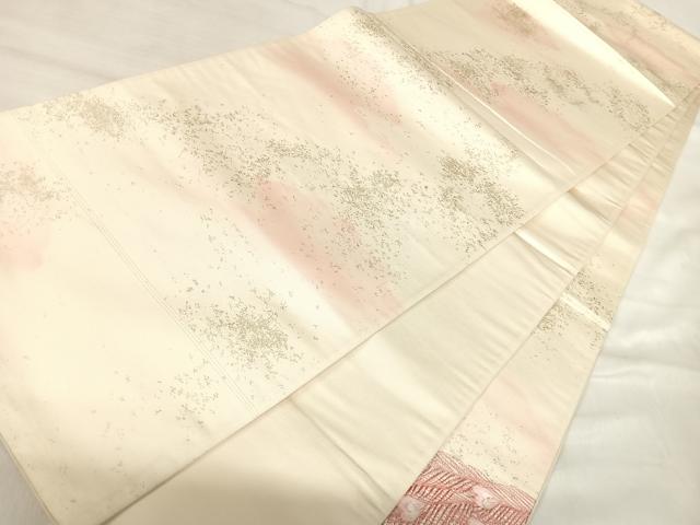 平和屋着物◎太鼓柄袋帯 刺繍 孔雀 金銀糸 正絹 逸品 AABK0420yx