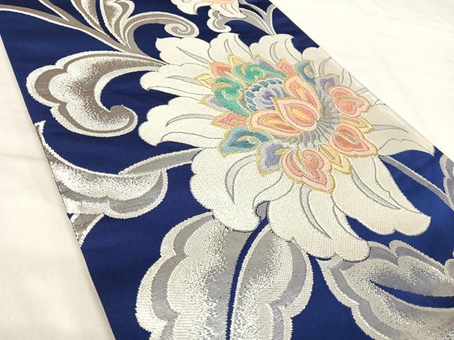 平和屋着物◎両面六通柄袋帯 唐織 更紗花文 金銀糸 正絹 逸品 AABK0450yx