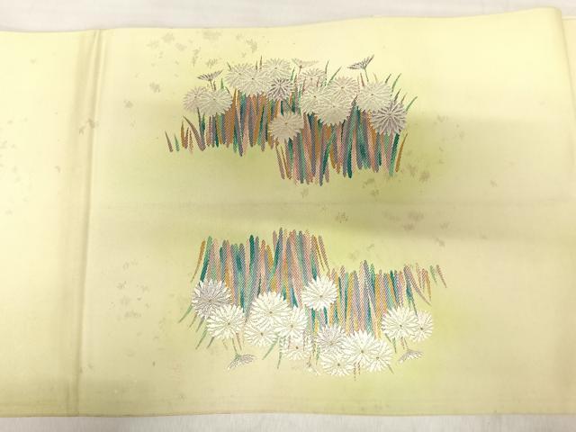 平和屋着物◎六通柄袋帯 唐織 草花文 金銀糸 正絹 逸品 AABK0483yx