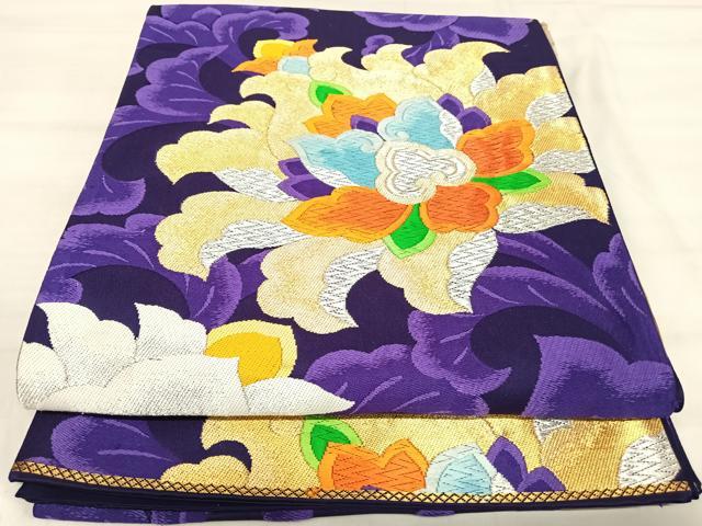 平和屋着物◎西陣 高島織物謹製 六通柄袋帯 唐織 唐花牡丹文 金銀糸 正絹 逸品 AABK0504yx