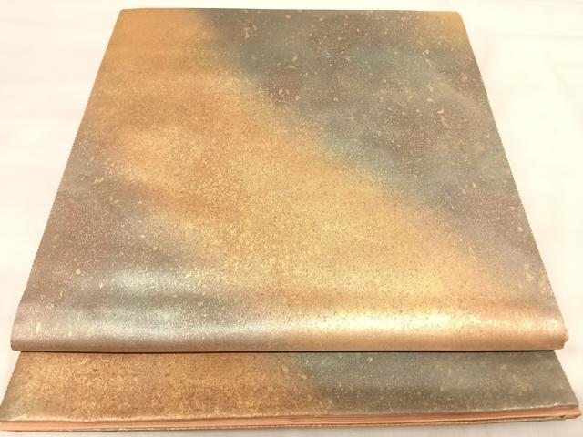 平和屋着物◎六通柄袋帯 霞文 金糸 引箔 正絹 逸品 AABK0557yx