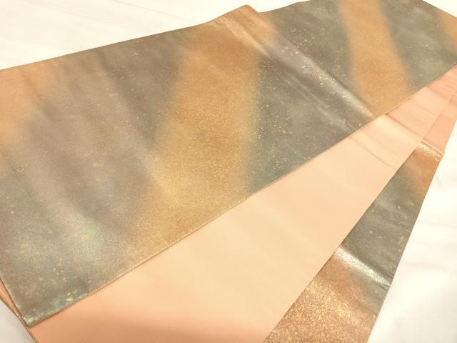 平和屋着物◎六通柄袋帯 霞文 金糸 引箔 正絹 逸品 AABK0557yx