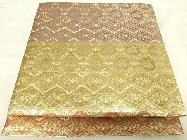 平和屋着物◎六通柄袋帯 有栖川文様 金糸 正絹 逸品 AABK0558yx