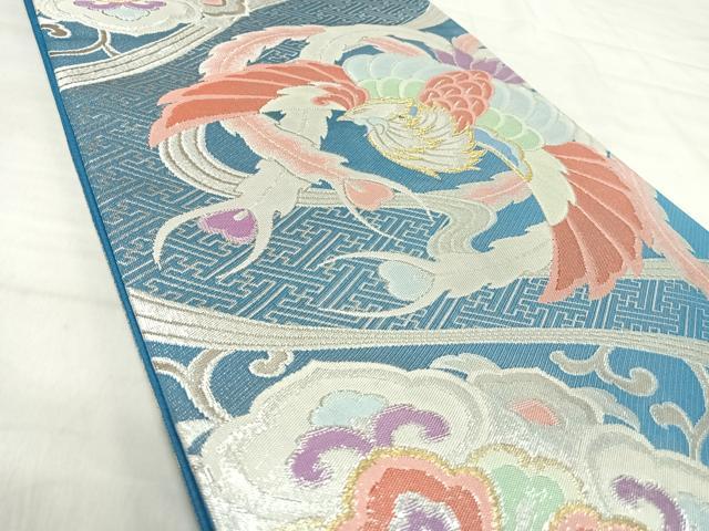 平和屋着物◎六通柄袋帯 鳳凰花文 金銀糸 正絹 逸品 AABK0563yx