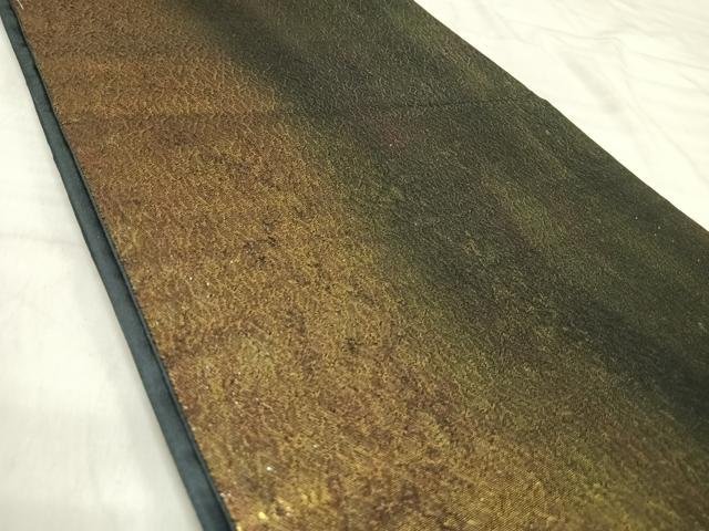 平和屋着物◎六通柄袋帯 霞文 金糸 正絹 逸品 AABK0566yx