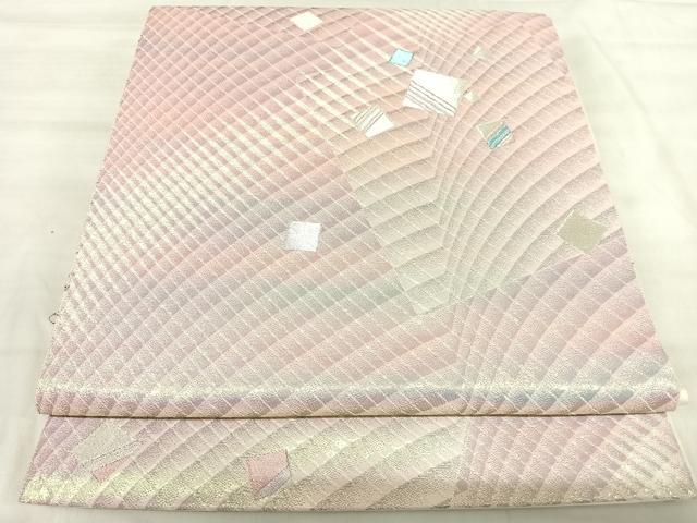 平和屋着物◎六通柄袋帯 散らし紋様 銀糸 正絹 逸品 AABK0572yx