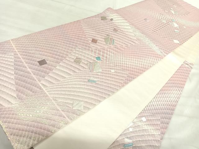 平和屋着物◎六通柄袋帯 散らし紋様 銀糸 正絹 逸品 AABK0572yx