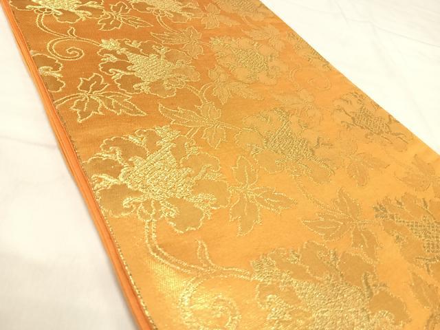 平和屋着物◎六通柄袋帯 更紗唐草文 金糸 正絹 逸品 AABK0582yx