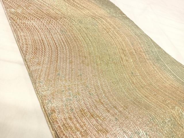平和屋着物◎両面 六通柄袋帯 霞文 金糸 引箔 正絹 逸品 AABK0592yx