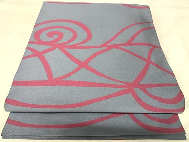 平和屋着物◎全通柄袋帯 幾何学文 紹紦 正絹 逸品 AABK0620yx