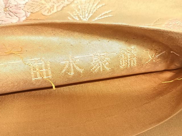 平和屋着物◎六通柄袋帯 唐織 唐俑箔 曲水聚錦文 正絹 逸品 AABK0648yx