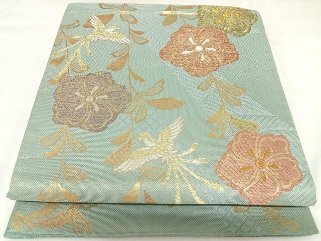 平和屋着物◎六通柄袋帯 鳳凰花文 金銀糸 正絹 逸品 AABK0651yx
