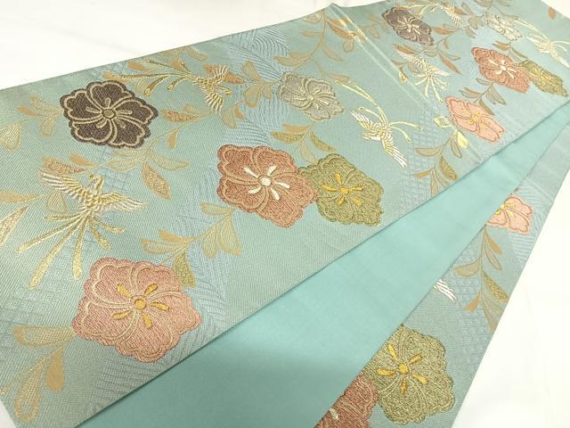 平和屋着物◎六通柄袋帯 鳳凰花文 金銀糸 正絹 逸品 AABK0651yx