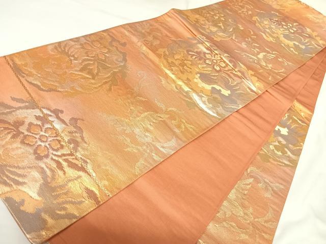 平和屋着物◎六通柄袋帯 鳳凰花文 金銀糸 正絹 逸品 AABK0677yx