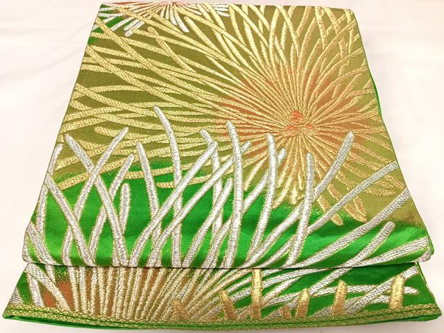 平和屋着物◎六通柄袋帯 松 金銀糸 正絹 逸品 AABK0680yx