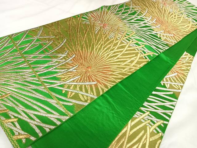 平和屋着物◎六通柄袋帯 松 金銀糸 正絹 逸品 AABK0680yx