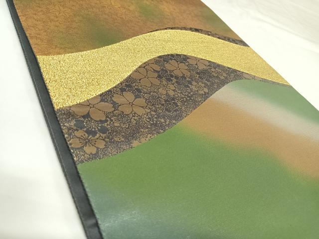 平和屋着物◎六通柄袋帯 舞花文 金銀糸 正絹 逸品 AABK0706yx