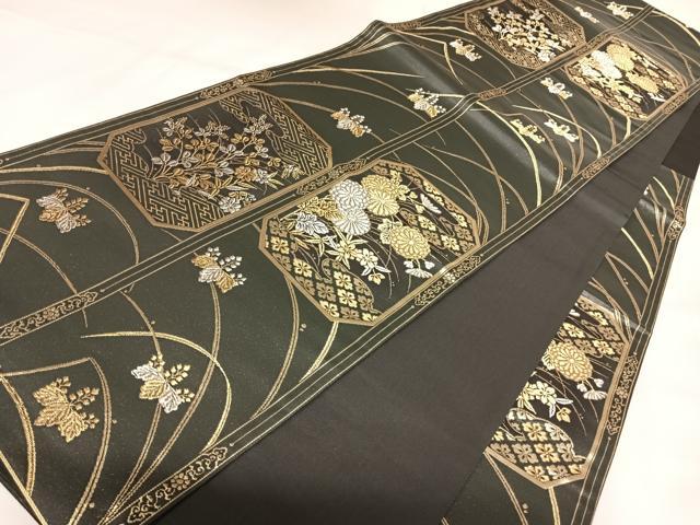 平和屋着物◎六通柄袋帯 格天蒔絵文 金銀糸 正絹 逸品 AABK0711yx