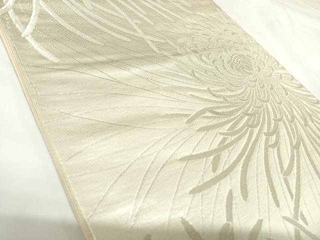 平和屋着物◎六通柄袋帯 乱菊 銀糸 正絹 逸品 AABK0722yx