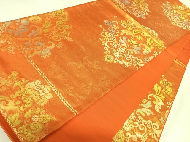平和屋着物◎六通柄袋帯 花唐草文 金糸 正絹 逸品 AABK0729yx
