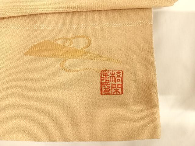 平和屋着物◎綴れ 両面 全通柄袋帯 御所車花鳥文 美保姿 金銀糸 正絹 逸品 AABK0737yx