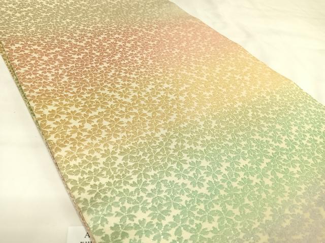 平和屋着物◎丸帯 桜 金銀糸 正絹 逸品 AABK0792yx