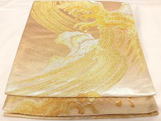 平和屋着物◎六通柄袋帯 立波文 金銀糸 正絹 逸品 AABK0799yx