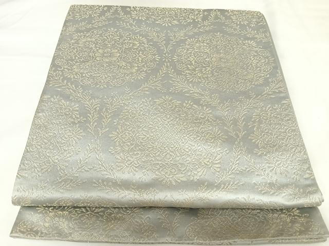 平和屋着物◎六通柄袋帯 飾花文 金糸 正絹 逸品 AABK0804yx