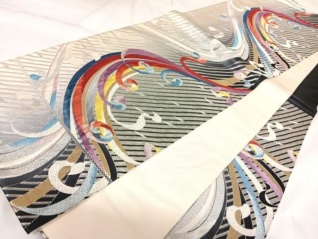 平和屋着物◎六通柄袋帯 唐織 鬘帯文 金銀糸 正絹 逸品 AABK0818yx