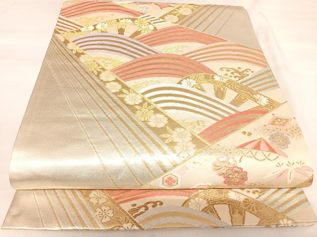 平和屋着物◎六通柄袋帯 唐織 宝づくし 金銀糸 鈴乃屋扱い 正絹 逸品 AABK0839yx
