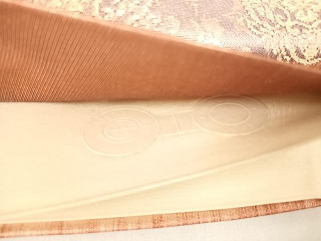 平和屋着物◎西陣 六通柄袋帯 鬘帯花文 プラチナ二重織 正絹 逸品 AABK0849yx