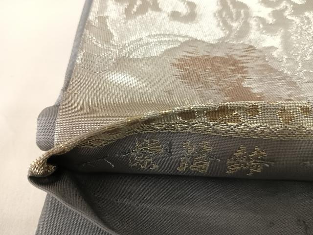 平和屋着物◎六通柄袋帯 栄箔錦 花唐草文 金銀糸 正絹 逸品 AABK0876yx