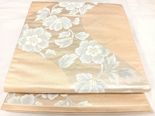 平和屋着物◎六通柄袋帯 唐織 枝花文 金銀糸 正絹 逸品 AABK0901yx