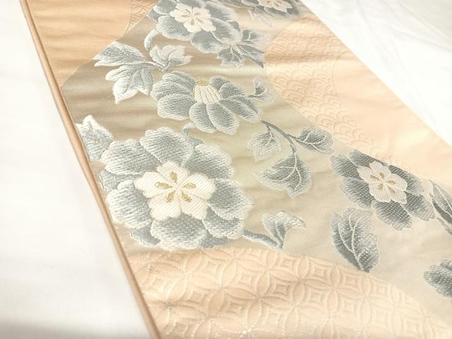 平和屋着物◎六通柄袋帯 唐織 枝花文 金銀糸 正絹 逸品 AABK0901yx
