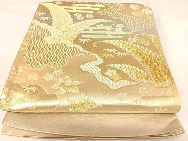 平和屋着物◎西陣 六通柄袋帯 桐文 金銀糸 正絹 逸品 AABK0907yx