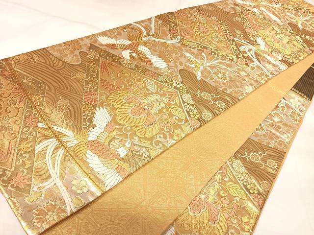 平和屋着物◎佐賀錦 六通柄袋帯 唐織 鳳凰桐文 金銀糸 鈴乃屋扱い 正絹 逸品 AABK0924yx