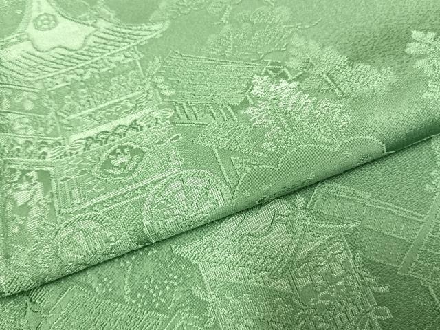 平和屋着物●色留訪問着 祇園祭 浅緑色 正絹 逸品 AABK1003fy