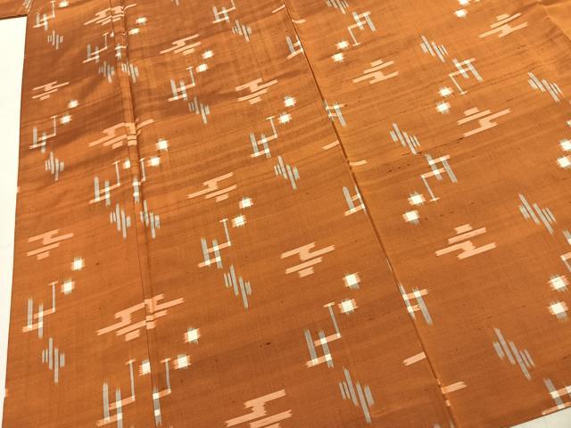 平和屋着物●上質な紬 絣文様 正絹 逸品 AABK1016fy